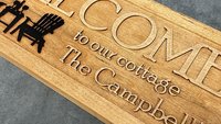 Welcome to Our Cottage Sign (Personalized)