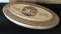 Tree of Life Narrow Oval Cribbage Board Game (Personalized)