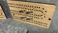 Compact Folding Travel Cribbage Board with Metal Pegs – Portable Oak Game for Camping & On-the-Go Fun