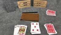 Compact Leather Folding Travel Cribbage Board with Metal Pegs – Portable Walnut Game for Camping & On-the-Go Fun