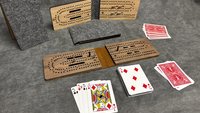 Compact Leather Folding Travel Cribbage Board with Metal Pegs – Portable Walnut Game for Camping & On-the-Go Fun
