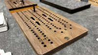 Compact Leather Folding Travel Cribbage Board with Metal Pegs – Portable Walnut Game for Camping & On-the-Go Fun