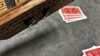 Compact Leather Folding Travel Cribbage Board with Metal Pegs – Portable Walnut Game for Camping & On-the-Go Fun
