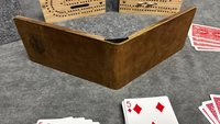 Compact Leather Folding Travel Cribbage Board with Metal Pegs – Portable Walnut Game for Camping & On-the-Go Fun