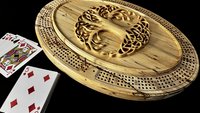 Personalized Tree of Life Cribbage Board (Spalted Maple)