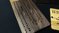 Compact Leather Folding Travel Cribbage Board with Metal Pegs – Portable Walnut Game for Camping & On-the-Go Fun