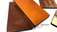 Compact Leather Folding Travel Cribbage Board with Metal Pegs – Portable Walnut Game for Camping & On-the-Go Fun