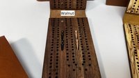 Compact Leather Folding Travel Cribbage Board with Metal Pegs – Portable Walnut Game for Camping & On-the-Go Fun
