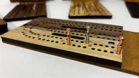 Compact Leather Folding Travel Cribbage Board with Metal Pegs – Portable Walnut Game for Camping & On-the-Go Fun