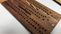 Compact Leather Folding Travel Cribbage Board with Metal Pegs – Portable Walnut Game for Camping & On-the-Go Fun