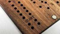 Compact Leather Folding Travel Cribbage Board with Metal Pegs – Portable Walnut Game for Camping & On-the-Go Fun