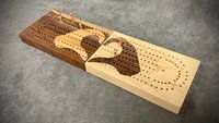 Heart Hands Folding Travel Cribbage Board