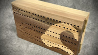 Heart Hands Folding Travel Cribbage Board