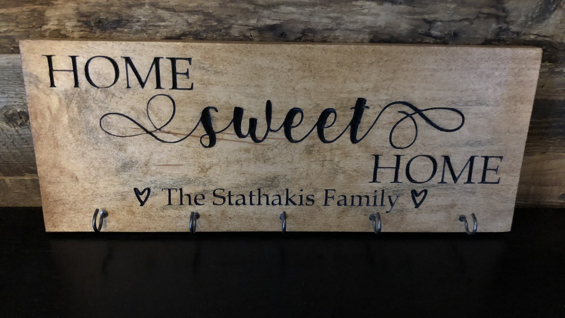 Key Chain Rack Home Sweet Home (Personalized)