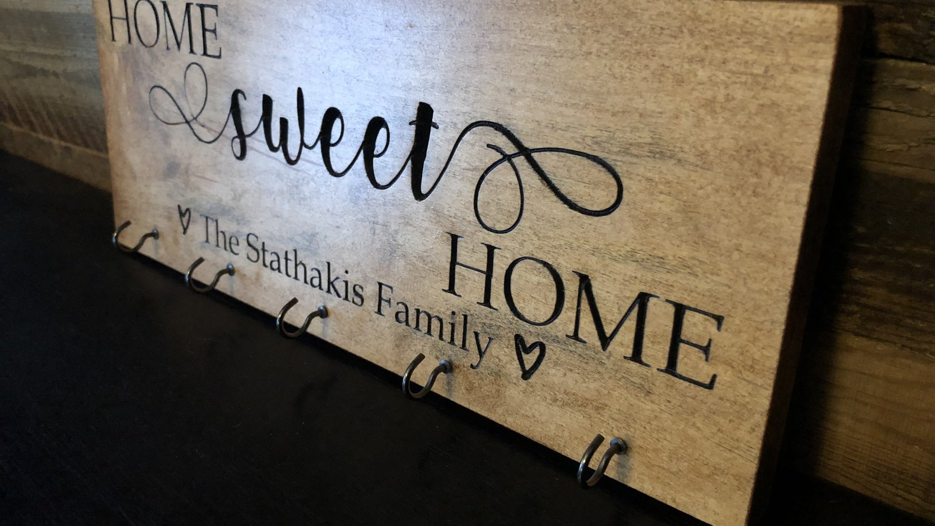 Key Chain Rack Home Sweet Home (Personalized)