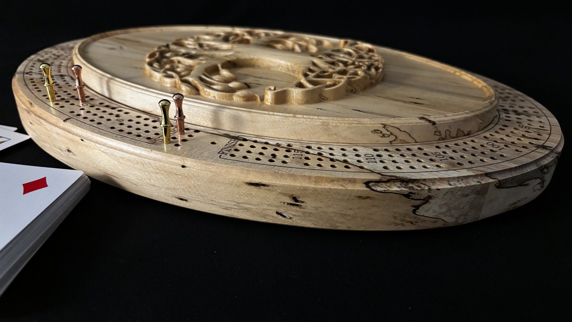 Personalized Tree of Life Cribbage Board (Spalted Maple)