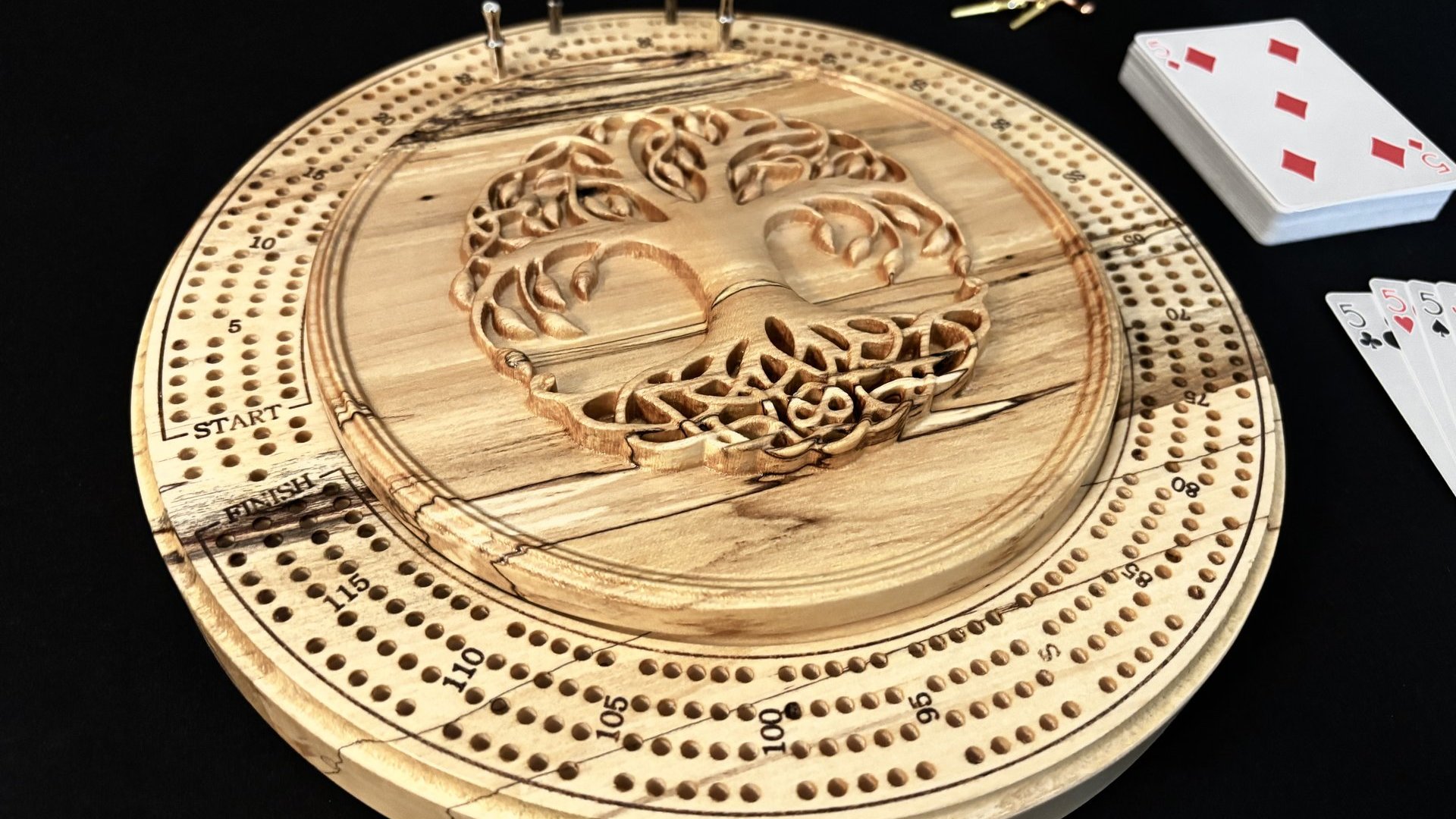 Personalized Heirloom Cribbage Board Game (Spalted Maple)