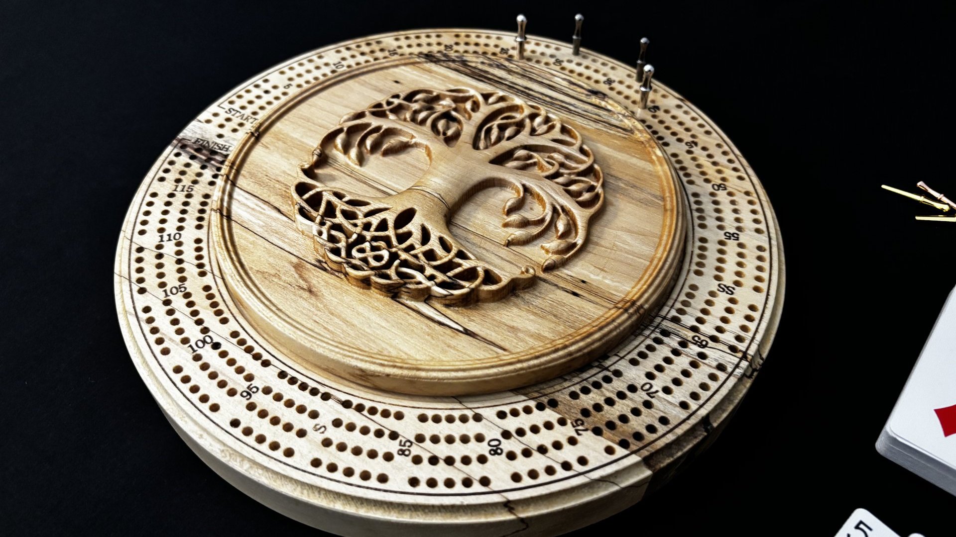 Personalized Heirloom Cribbage Board Game (Spalted Maple)