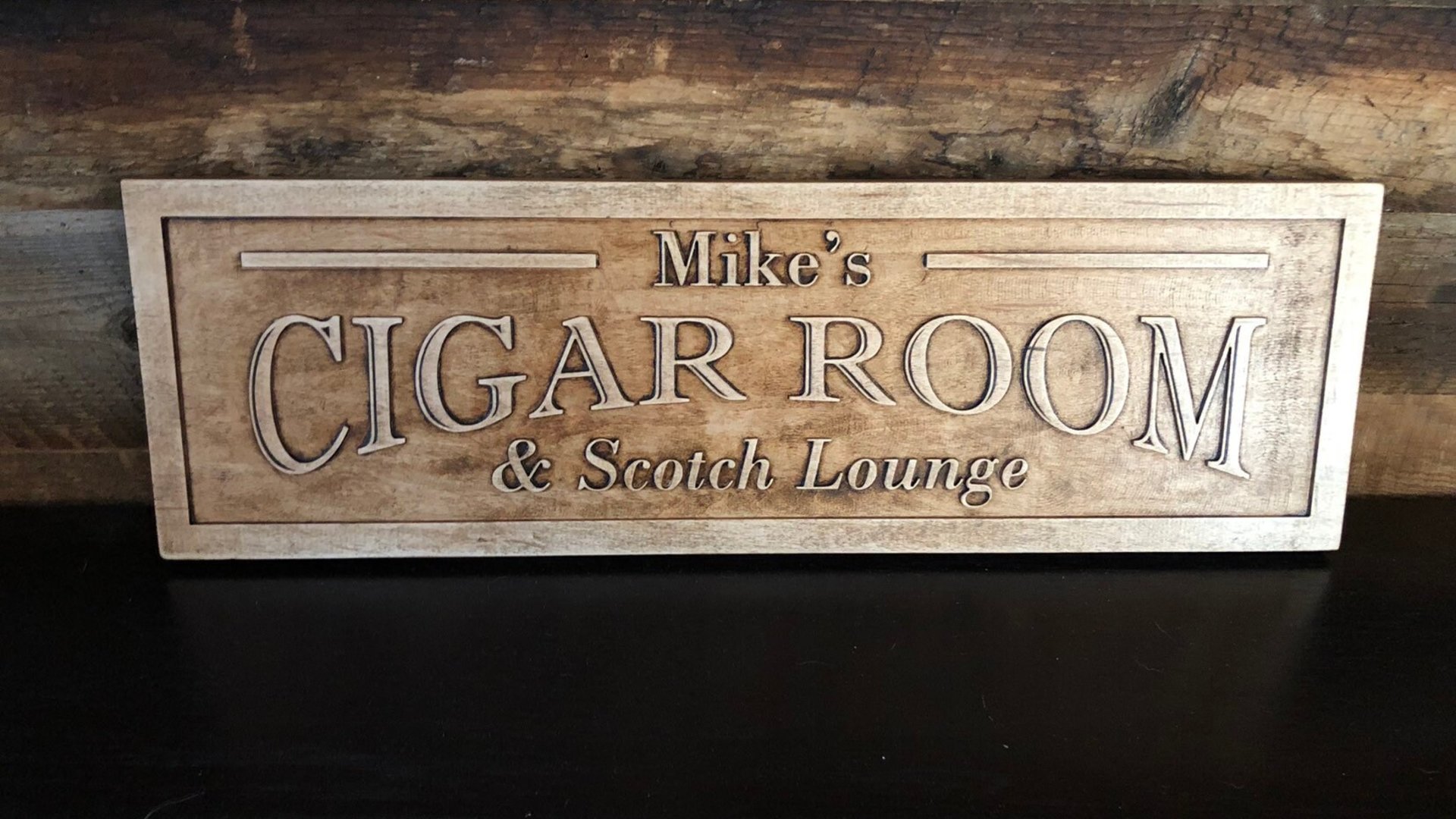 Cigar and Whisky Sign (Personalized)