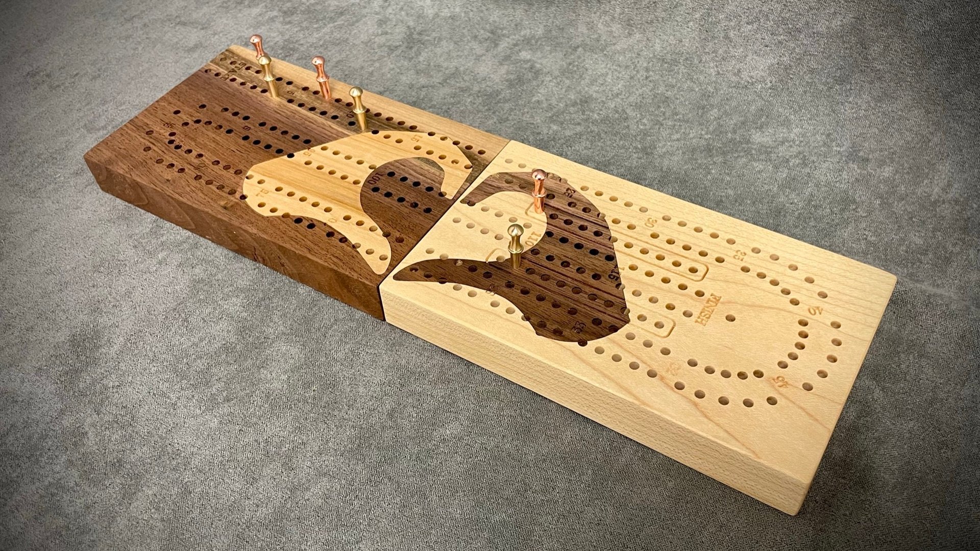 Heart Hands Folding Travel Cribbage Board