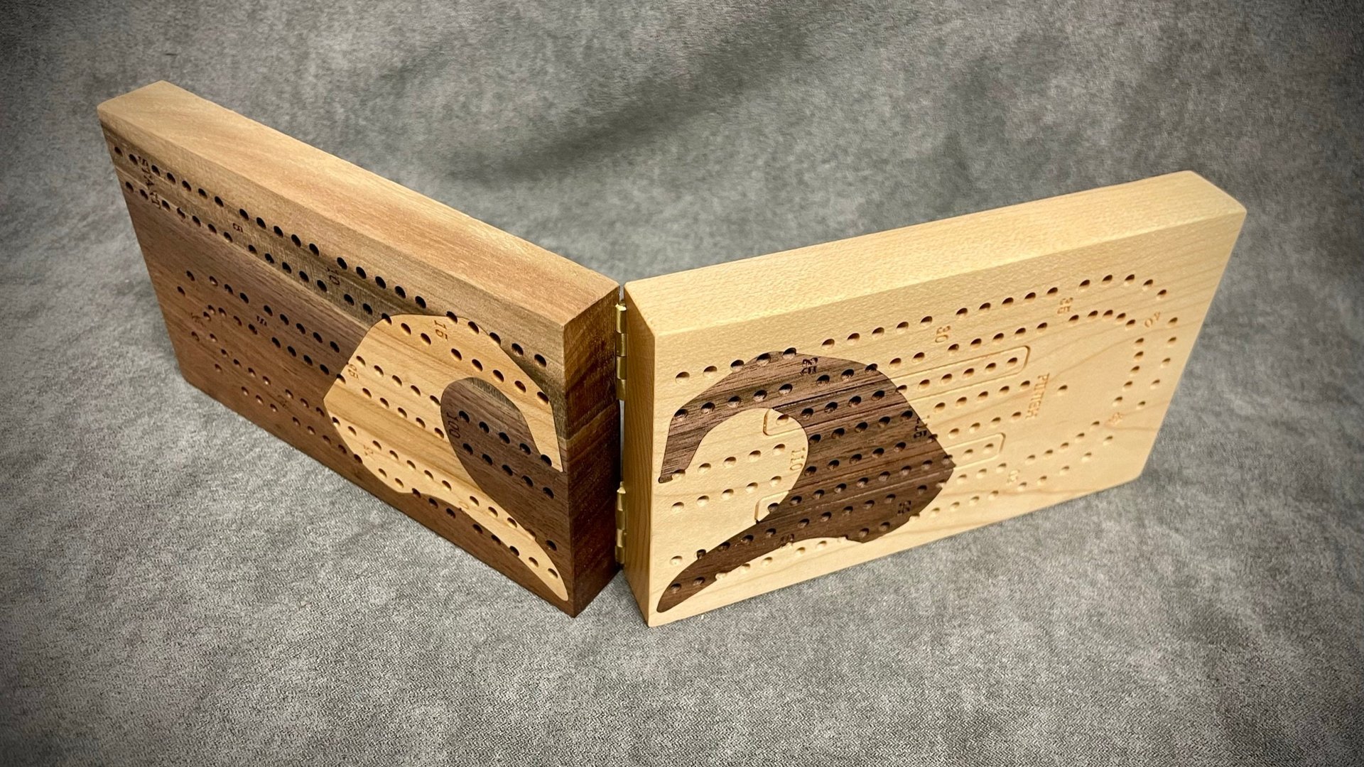 Heart Hands Folding Travel Cribbage Board