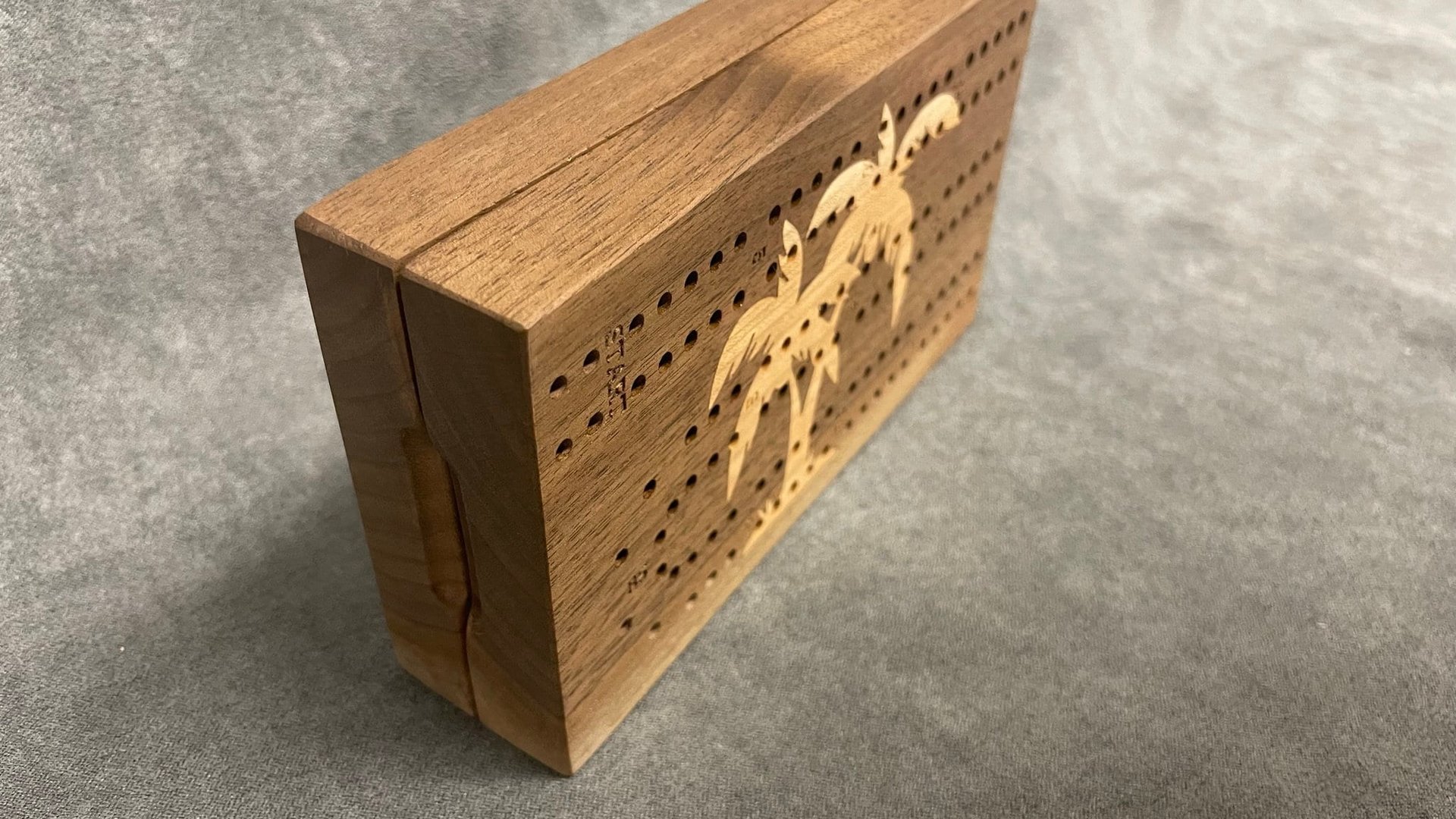 Palm Tree Folding Travel Cribbage Board
