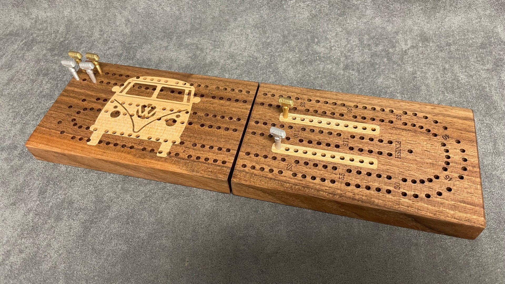 Westie Bus Folding Travel Cribbage Board