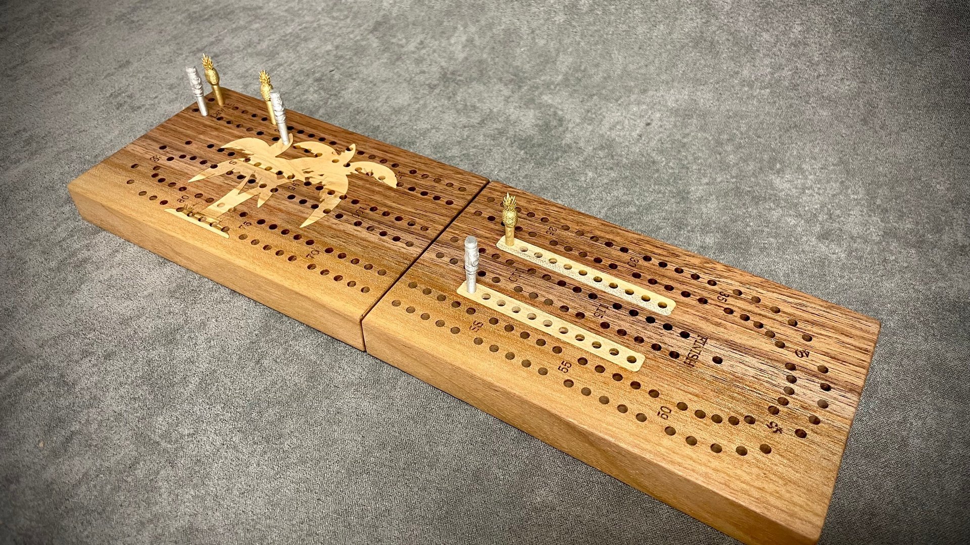 Palm Tree Folding Travel Cribbage Board