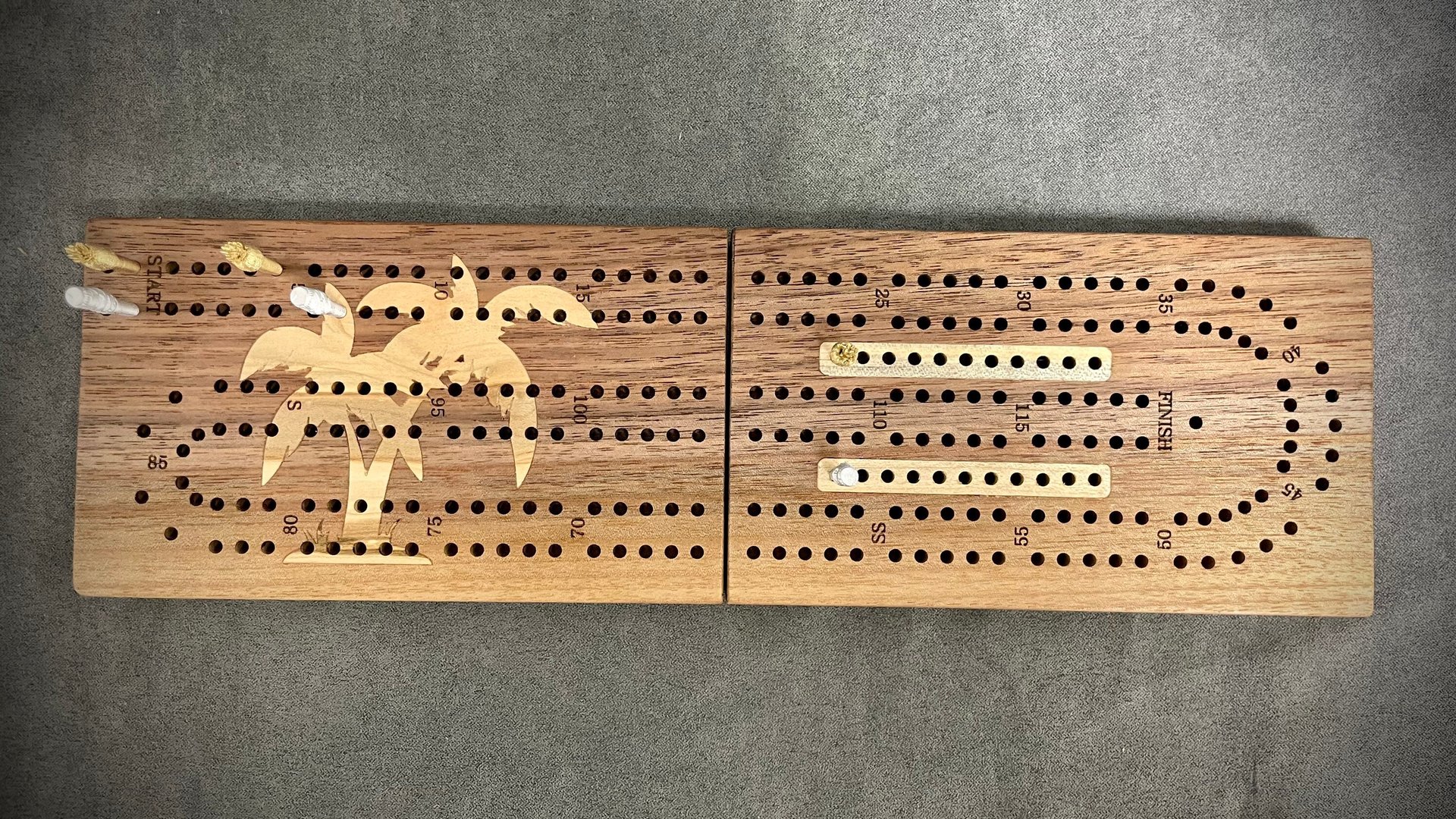 Palm Tree Folding Travel Cribbage Board