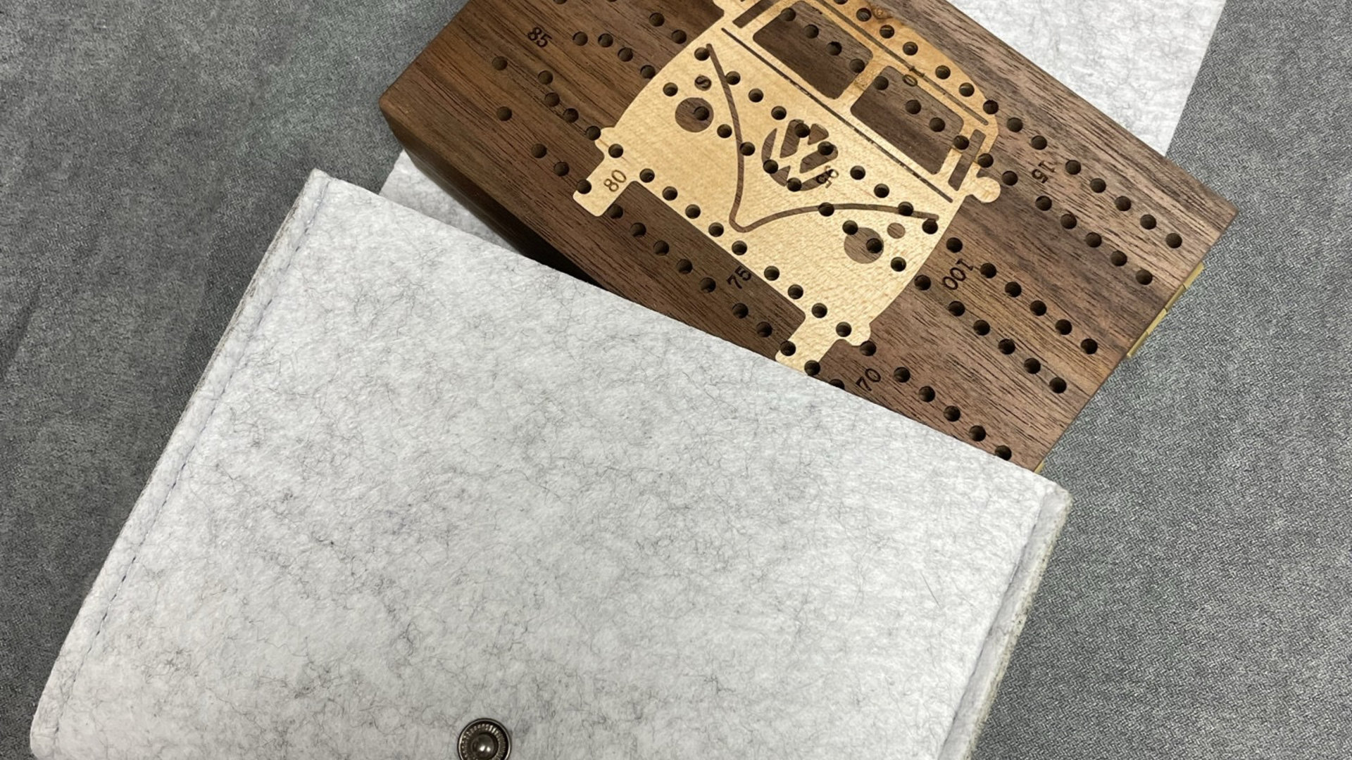 Heart Hands Folding Travel Cribbage Board