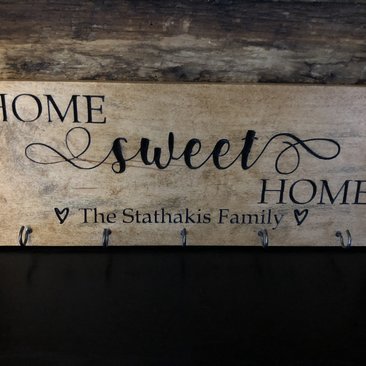 Key Chain Rack Home Sweet Home (Personalized)