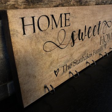 Key Chain Rack Home Sweet Home (Personalized)