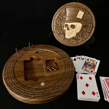 Skull & Roses Cribbage Board