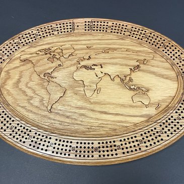 Personalized World Atlas Globe Cribbage Board: Explore the World of Card Games