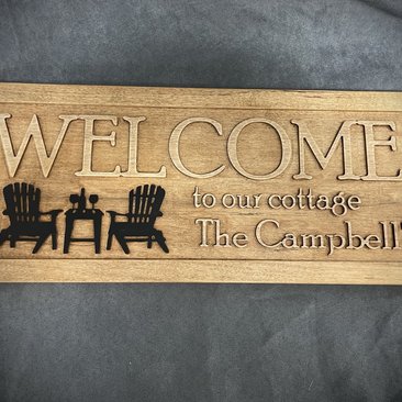 Welcome to Our Cottage Sign (Personalized)