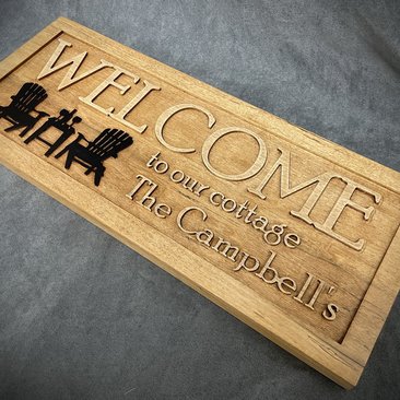 Welcome to Our Cottage Sign (Personalized)